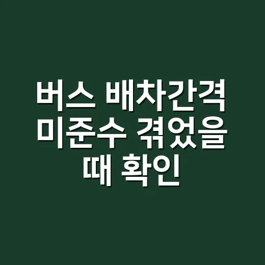 버스 배차간격 미준수 겪었을 때 확인하는 방법 - 요약