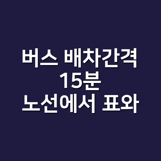 버스 배차간격 15분 노선에서 표와 시간을 고르는 방법 - 요약