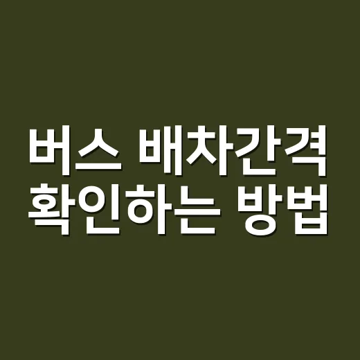 버스 배차간격 확인하는 방법, 시간표만 보지 말고 운행 패턴까지 읽는 법 - 요약