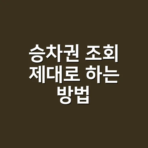 승차권 조회 제대로…