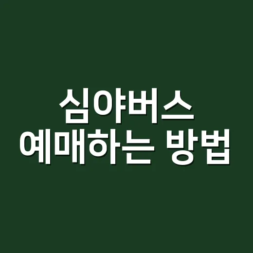 심야버스 예매하는 방법, 막차 놓쳤을 때 좌석 찾는 순서 - 요약