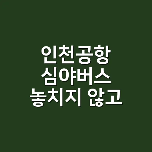인천공항 심야버스 놓치지 않고 타는 방법, 새벽 도착 기준으로 이렇게 보세요 - 요약