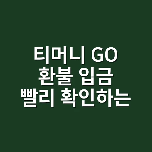 티머니 GO 환불 입금 빨리 확인하는 방법 - 요약