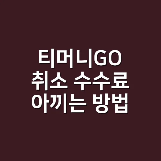 티머니GO 취소 수수료 아끼는 방법, 출발 시간별로 이렇게 계산합니다 - 요약