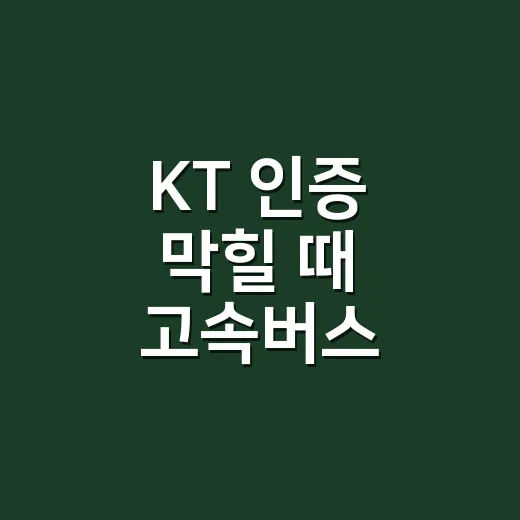 KT 인증 막힐 때 고속버스·KTX 표 예매하는 방법 - 요약