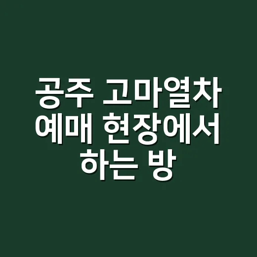 공주 고마열차 예매 현장에서 하는 방법 - 요약