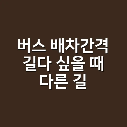 버스 배차간격 길다 싶을 때 다른 길 찾는 방법 - 요약