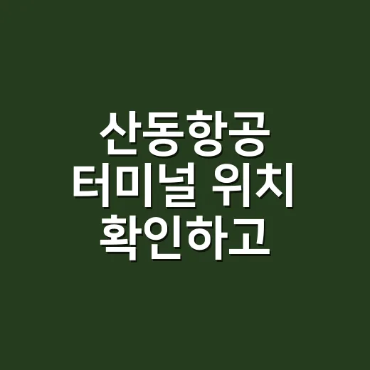 산동항공 터미널 위치 확인하고 출국장 찾는 방법 - 요약