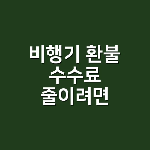 비행기 환불 수수료 줄이려면 확인할 순서 - 요약