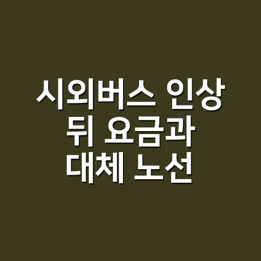 시외버스 인상 뒤 요금과 대체 노선 확인하는 방법 - 요약
