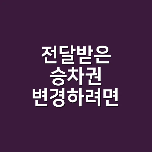 전달받은 승차권 변경하려면 먼저 확인할 것 - 요약
