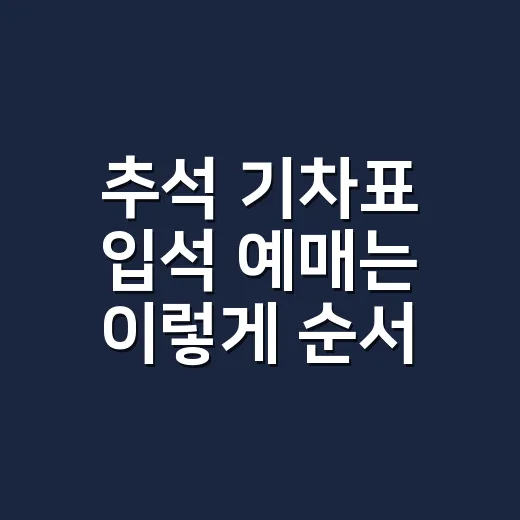 추석 기차표 입석 예매는 이렇게 순서를 잡으세요 - 요약