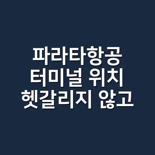 파라타항공 터미널 위치 헷갈리지 않고 찾는 방법 - 요약