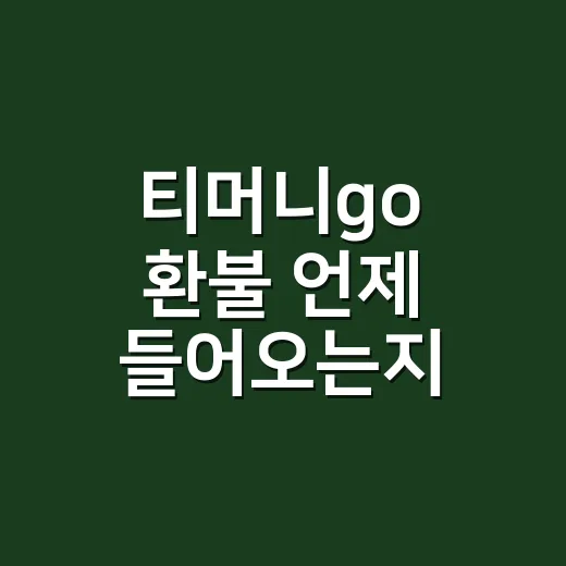 티머니go 환불 언제 들어오는지 확인하는 방법 - 요약