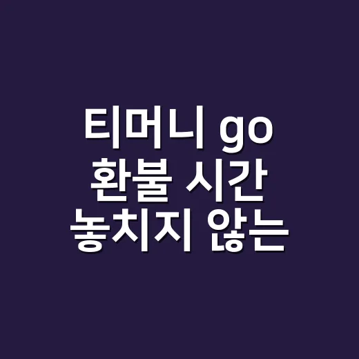 티머니 go 환불 시간 놓치지 않는 방법 - 요약