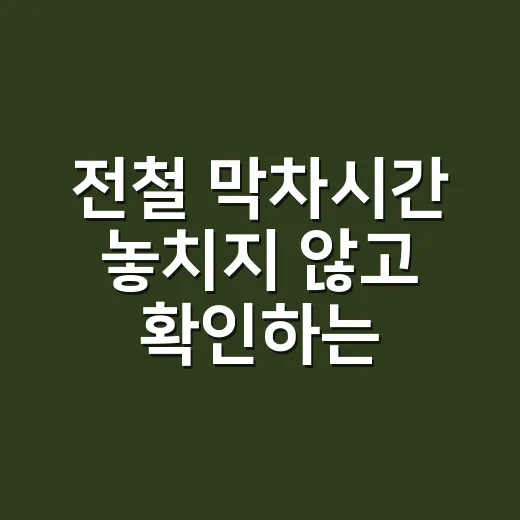 전철 막차시간 놓치지 않고 확인하는 방법 - 요약