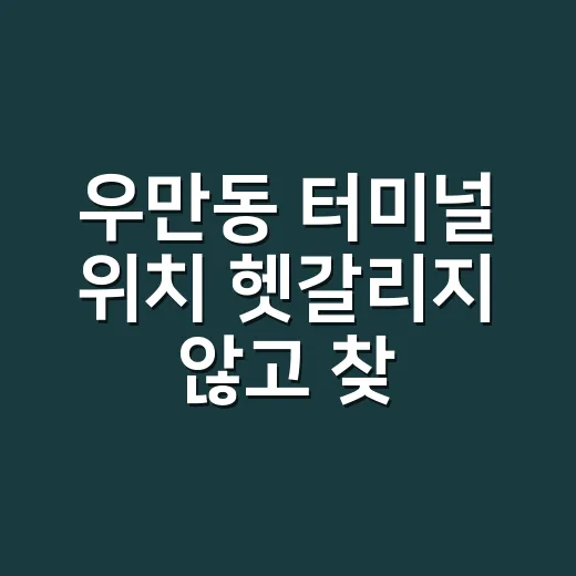 우만동 터미널 위치 헷갈리지 않고 찾아가는 방법 - 요약