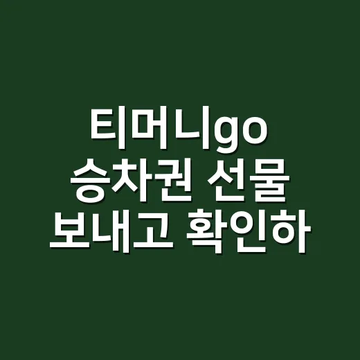 티머니go 승차권 선물 보내고 확인하는 방법 - 요약