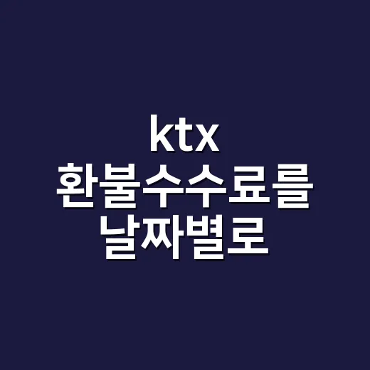 ktx 환불수수료를 날짜별로 계산하는 방법 - 요약