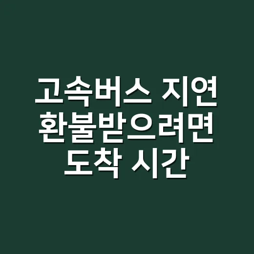 고속버스 지연 환불받으려면 도착 시간부터 확인하세요 - 요약
