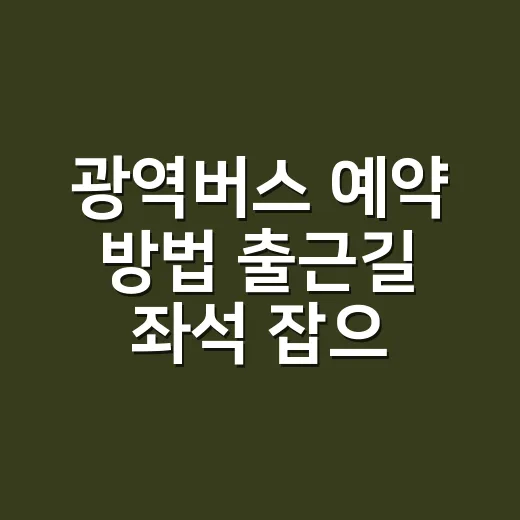 광역버스 예약 방법 출근길 좌석 잡으려면 이렇게 - 요약