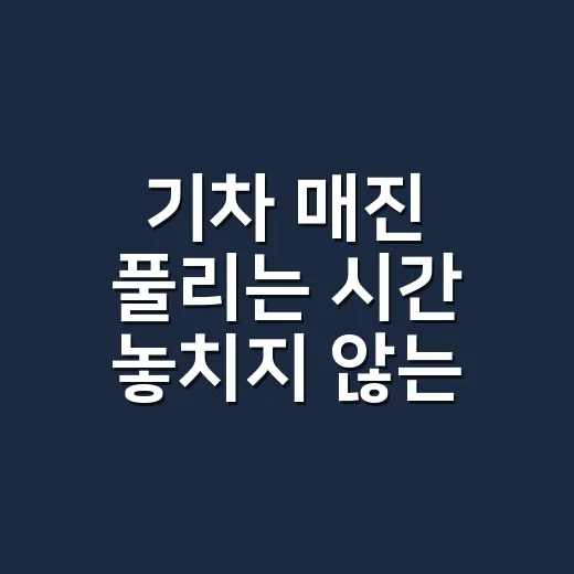 기차 매진 풀리는 시간 놓치지 않는 방법 - 요약