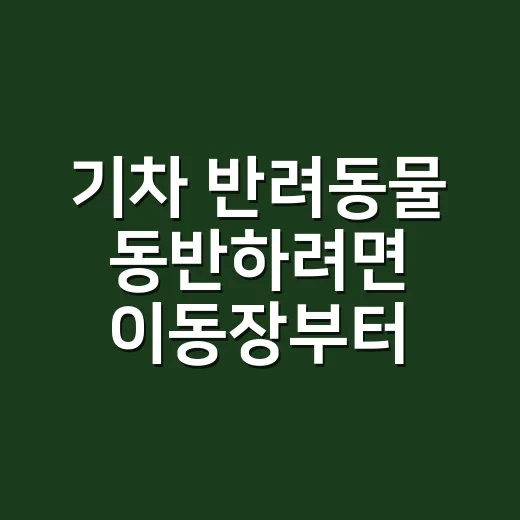 기차 반려동물 동반하려면 이동장부터 확인하는 방법 - 요약