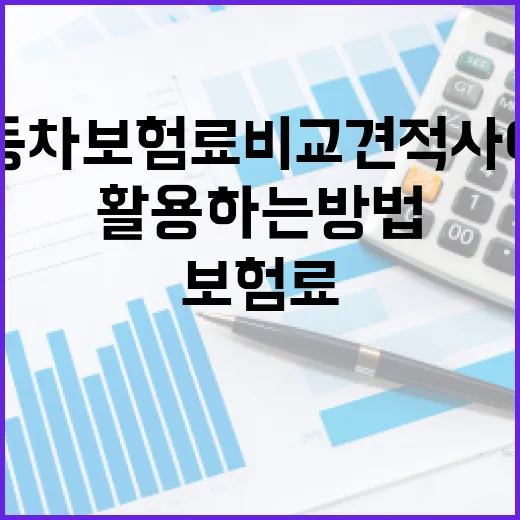 자동차 보험료 비교 견적 사이트를 활용하는 방법 - 요약