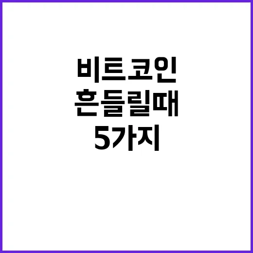비트코인가격 흔들릴 때 먼저 보는 5가지 숫자 - 요약