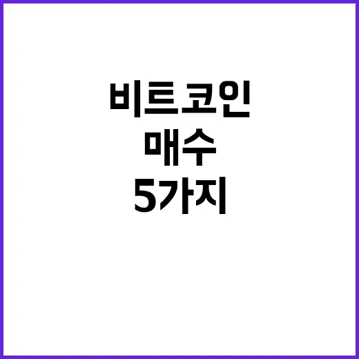비트코인 매수 전 확인할 5가지 숫자 - 요약