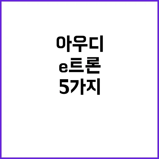 아우디E트론 중고 매수 전 보는 5가지 숫자 - 요약