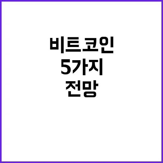 비트코인전망을 숫자로 보는 5가지 체크포인트 - 요약