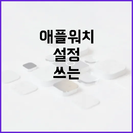 애플워치 처음 쓰는 사람이 하루 만에 편해지는 설정 방법 - 요약