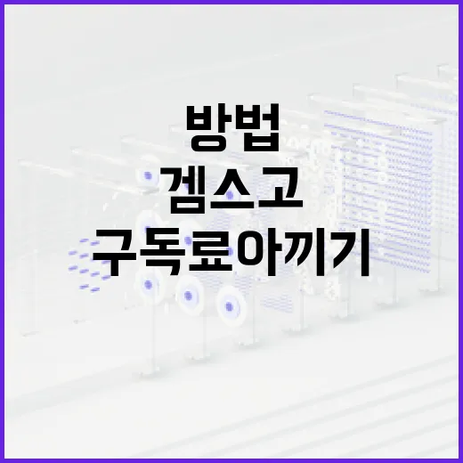 겜스고 이용하는 방법, 구독료 아끼기 전에 확인할 것들 - 요약