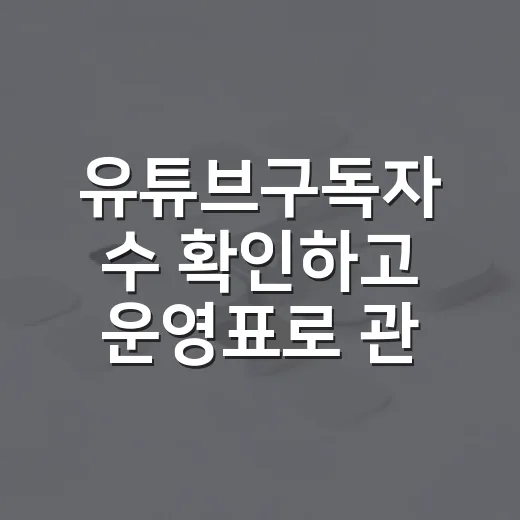 유튜브구독자 수 확인하고 운영표로 관리하는 방법 - 요약
