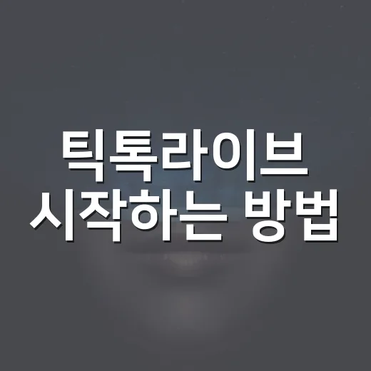 틱톡라이브 시작하는 방법, 안 켜질 때 먼저 확인할 것들 - 요약