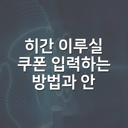 히간 이루실 쿠폰 입력하는 방법과 안 될 때 확인할 것 - 요약