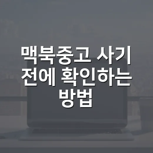 맥북중고 사기 전에 확인하는 방법, 초보자도 놓치기 쉬운 체크리스트 - 요약