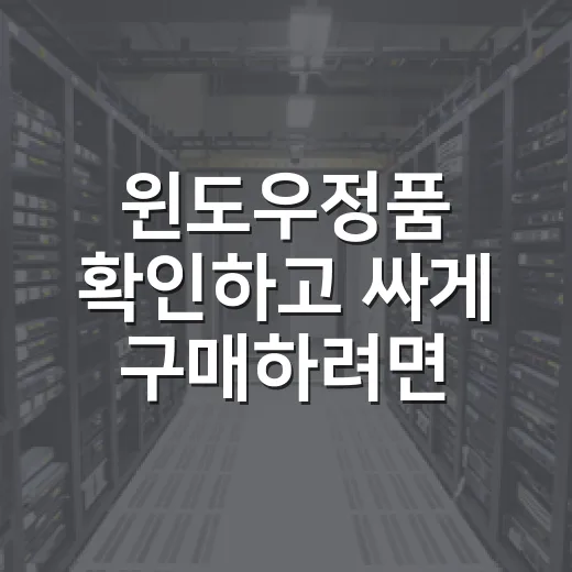 윈도우정품 확인하고 싸게 구매하려면 이렇게 하세요 - 요약