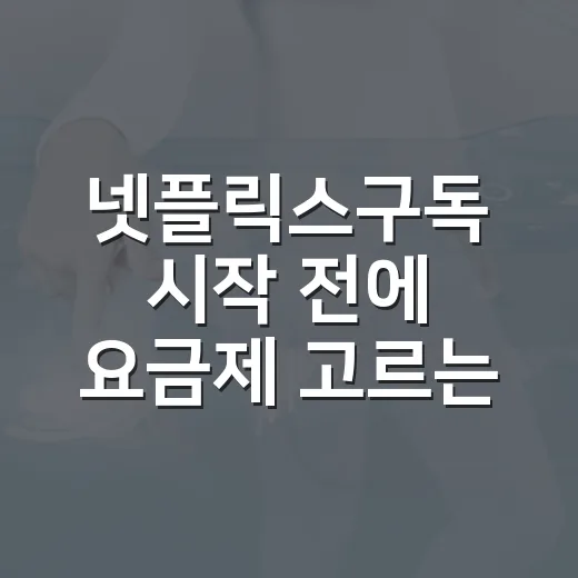 넷플릭스구독 시작 전에 요금제 고르는 방법 - 요약