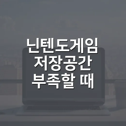 닌텐도게임 저장공간 부족할 때 무료로 관리하는 방법 - 요약