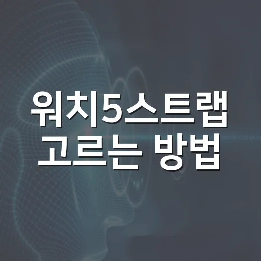 워치5스트랩 고르는 방법, 사이즈부터 소재까지 초보자용 체크 순서 - 요약