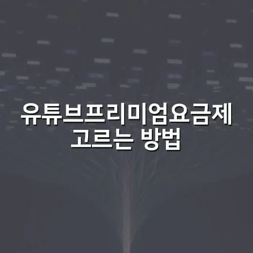 유튜브프리미엄요금제 고르는 방법, 월 8,500원부터 14,900원까지 이렇게 비교하세요 - 요약