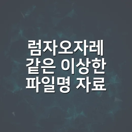 럼자오자레 같은 이상한 파일명 자료 찾고 분류하는 방법 - 요약