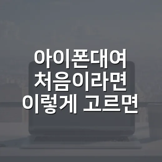 아이폰대여 처음이라면 이렇게 고르면 됩니다 - 요약