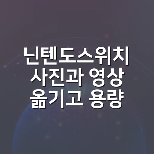 닌텐도스위치 사진과 영상 옮기고 용량 줄이는 방법 - 요약