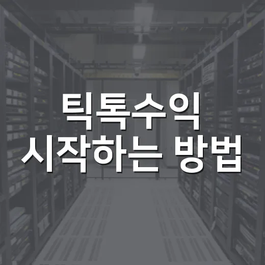 틱톡수익 시작하는 방법, 조건부터 정산 준비까지 초보자용 체크리스트 - 요약