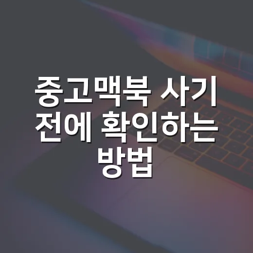 중고맥북 사기 전에 확인하는 방법, 초보자는 이렇게 보면 덜 당합니다 - 요약