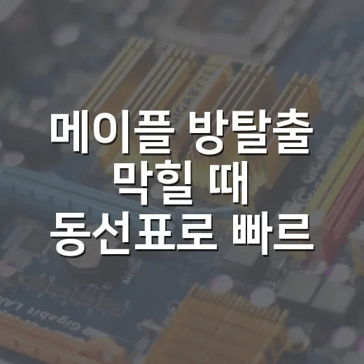 메이플 방탈출 막힐 때 동선표로 빠르게 푸는 방법 - 요약