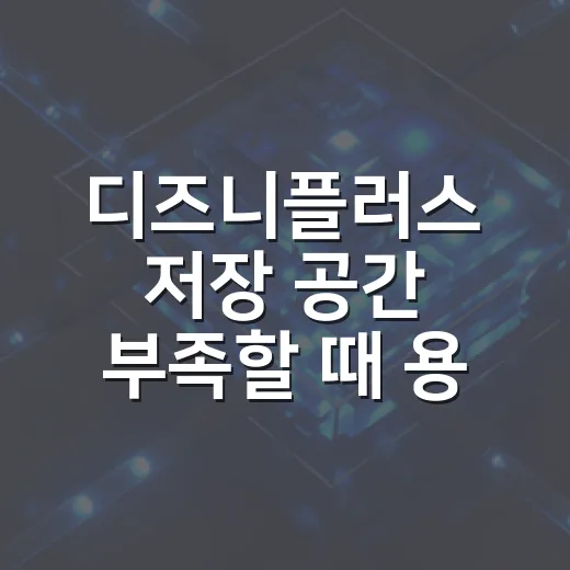 디즈니플러스 저장 공간 부족할 때 용량 줄이는 방법 - 요약